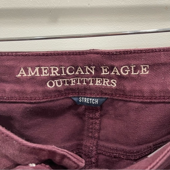 American Eagle Shortie Shorts Distressed Size 6 Red Cutoff - Picture 6 of 9